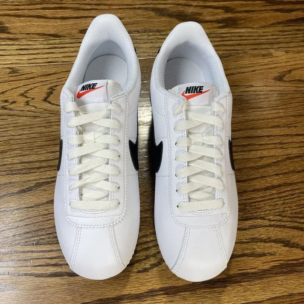 Women’s Nike CORTEZ 'WHITE BLACK LIGHT PHOTO BLUE' Leather Shoes Size - Picture 4 of 6
